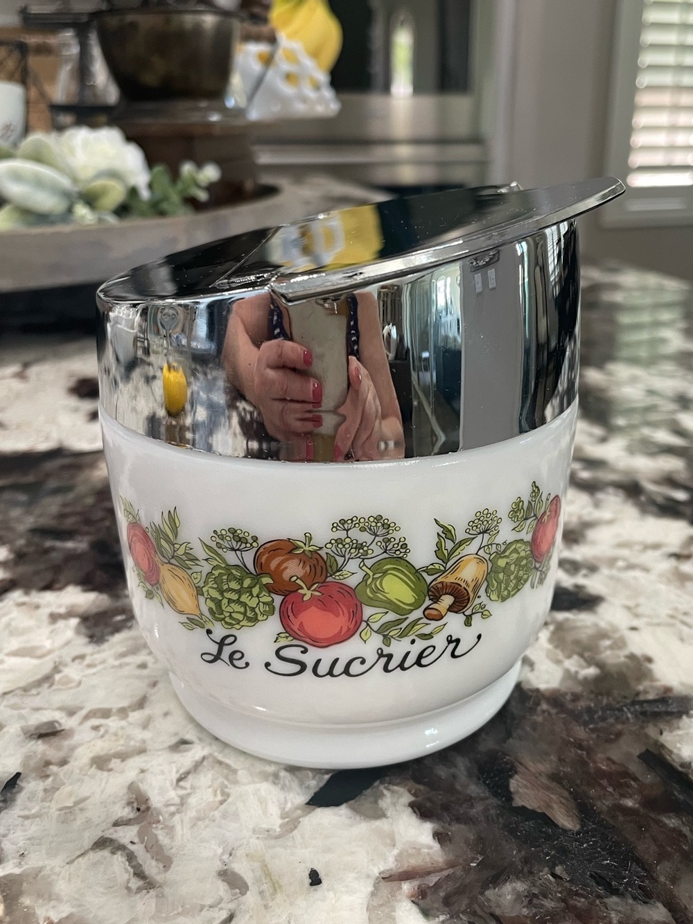 Gemco Spice of Life Le Sucrier White Ceramic Sugar Jar with Chrome Lid